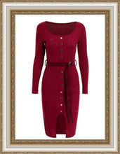 Load image into Gallery viewer, Glamaker - Elegant knitted long sleeve dress