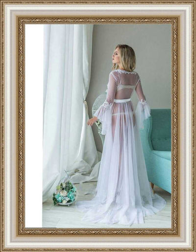 ELEGANT -   Lace Sleepwear Long Maxi Dress