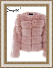 Load image into Gallery viewer, Simplee - Vintage fluffy faux fur coat