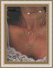 Load image into Gallery viewer, Moon multilayer statement necklace