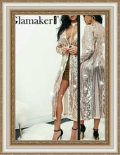 Load image into Gallery viewer, Glamaker - Sequin mesh long trench coat