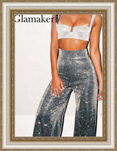 Load image into Gallery viewer, Glamaker - Lurex wide leg pants