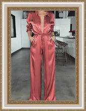 Load image into Gallery viewer, FASHION - Elegant Loose Satin Bodycon Bandage Jumpsuit