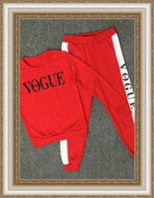 Load image into Gallery viewer, FASHION-VOGUE Letter Print Sweatshirt+Pants 2 Piece Set
