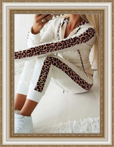 FASHION - Leopard Tracksuit Long Pant Suit Set