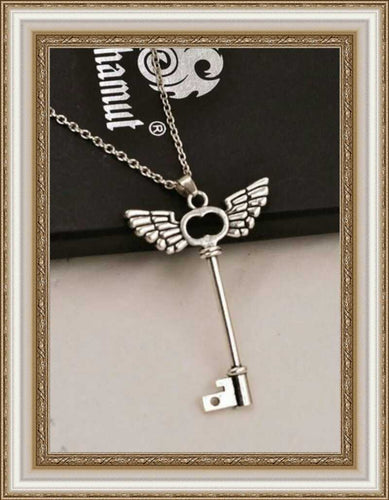 Angel Wings Key Friendship Long Necklace