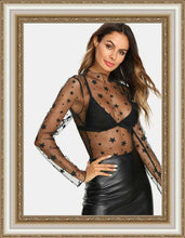 Load image into Gallery viewer, Transparent Star Pattern BODYSUIT