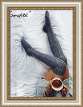 Load image into Gallery viewer, Simplee - Knitted mesh long socks