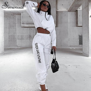 FASHION - Sporty Active Wear 2-Piece Top And Pants Set