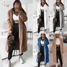 Load image into Gallery viewer, VINTAGE - Loose Solid Long Teddy Coat