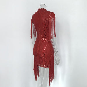 ELEGANT- Tassel Cloak Sleeve Party Dress