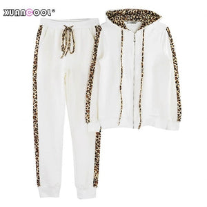 FASHION - Leopard Tracksuit Long Pant Suit Set