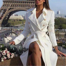 Load image into Gallery viewer, VINTAGE- Elegant White Trench Button Women Coat