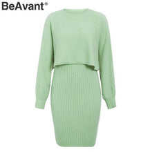 Load image into Gallery viewer, FEMININE - 2 pieces knitted dress