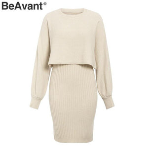 FEMININE - 2 pieces knitted dress