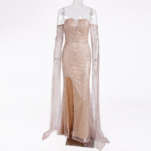 ELEGANT- Gold Bling Glittered Elegant DRESS