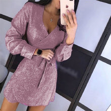 Load image into Gallery viewer, ELEGANT - Sequin Wrap Bodycon Dress