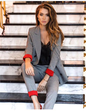 Load image into Gallery viewer, FASHION - 2 Piece Classic Office Business Blazer Trouser Suit Set