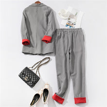 Load image into Gallery viewer, FASHION - 2 Piece Classic Office Business Blazer Trouser Suit Set