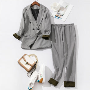 FASHION - 2 Piece Classic Office Business Blazer Trouser Suit Set