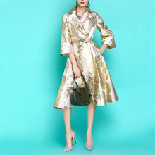 Load image into Gallery viewer, VINTAGE - Jacquard Embroidery Luxury Windbreaker Long Trench Coat