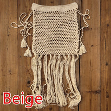 Load image into Gallery viewer, ELEGANT - Hand Crochet Tassel Skirt, with long fringe Beach Skirt