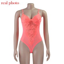 Load image into Gallery viewer, FASHION - Cryptographic Lace Floral Mesh Lace Bodysuit
