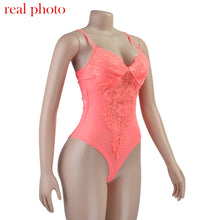 Load image into Gallery viewer, FASHION - Cryptographic Lace Floral Mesh Lace Bodysuit