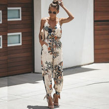 Load image into Gallery viewer, FASHION - Elegant Printed Backless Jumpsuit Casual With Pocket