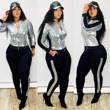 Load image into Gallery viewer, FASHION - Winter Sequin 2 Piece Tracksuit Set
