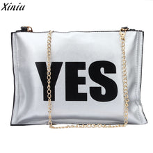 Load image into Gallery viewer, Leather Chain Shoulder Bag &quot;YES&quot;