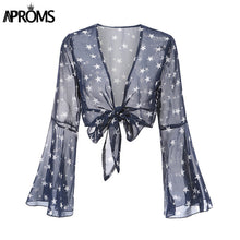 Load image into Gallery viewer, Star Printed Chiffon Blouse