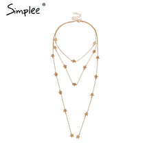 Load image into Gallery viewer, Statement - Golden star multilayer necklace
