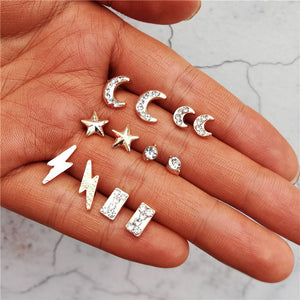 Crystal Moon Star - Earrings Set