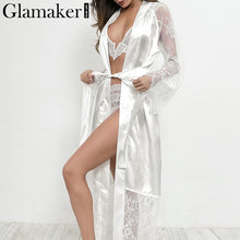 Load image into Gallery viewer, GLAMAKER - Lace chiffon long sleeve kimono