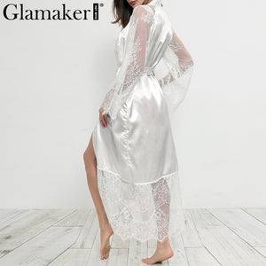 GLAMAKER - Lace chiffon long sleeve kimono