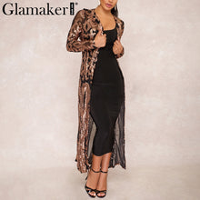 Load image into Gallery viewer, Glamaker - Sequin mesh long trench coat