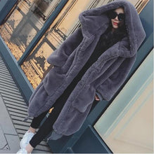 Load image into Gallery viewer, FASHION - Oversized Winter Warm hooded Large size Long Faux Fur Coat