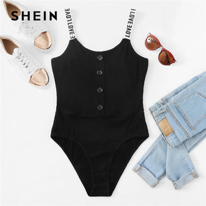 SHEIN - Black Summer Bodysuit