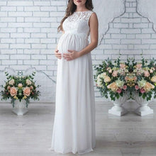Load image into Gallery viewer, Pregnant Woman Dress Round Neck Sleeveless Lace Maternity Dress