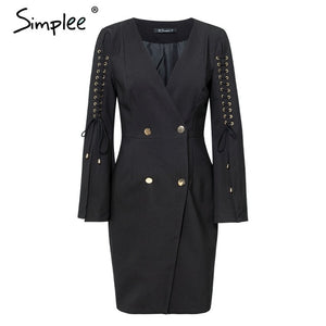 Simplee - Elegant split blazer dress
