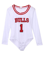 Load image into Gallery viewer, FASHION - Long Sleeve BULLS Stretch Bodysuit