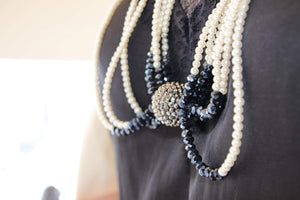 ELEGANT - Vintage pearl diamond necklease