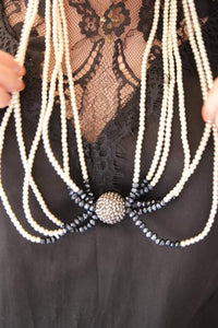 ELEGANT - Vintage pearl diamond necklease